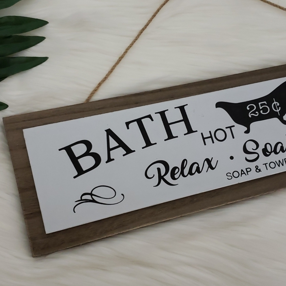 Always Home Bath House Sign Farmhouse Decor NWOT - Picture 2 of 12
